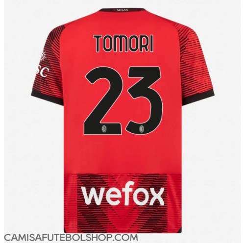 Camisa de time de futebol AC Milan Fikayo Tomori #23 Replicas 1º Equipamento 2023-24 Manga Curta